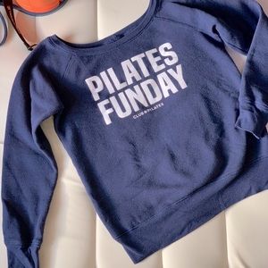 Pilates funday off the shoulder sweatshirt